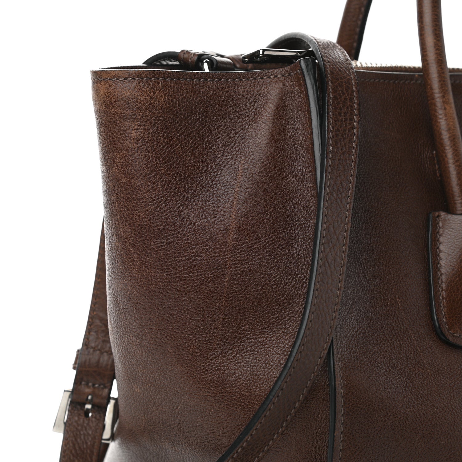 Prada Glace Calf Twin Pocket Tote Bruciato 14 of 17