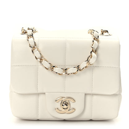 Chanel Lambskin Resin Crystal Square Quilted Monacoco Mini Square Flap White 1 of 10