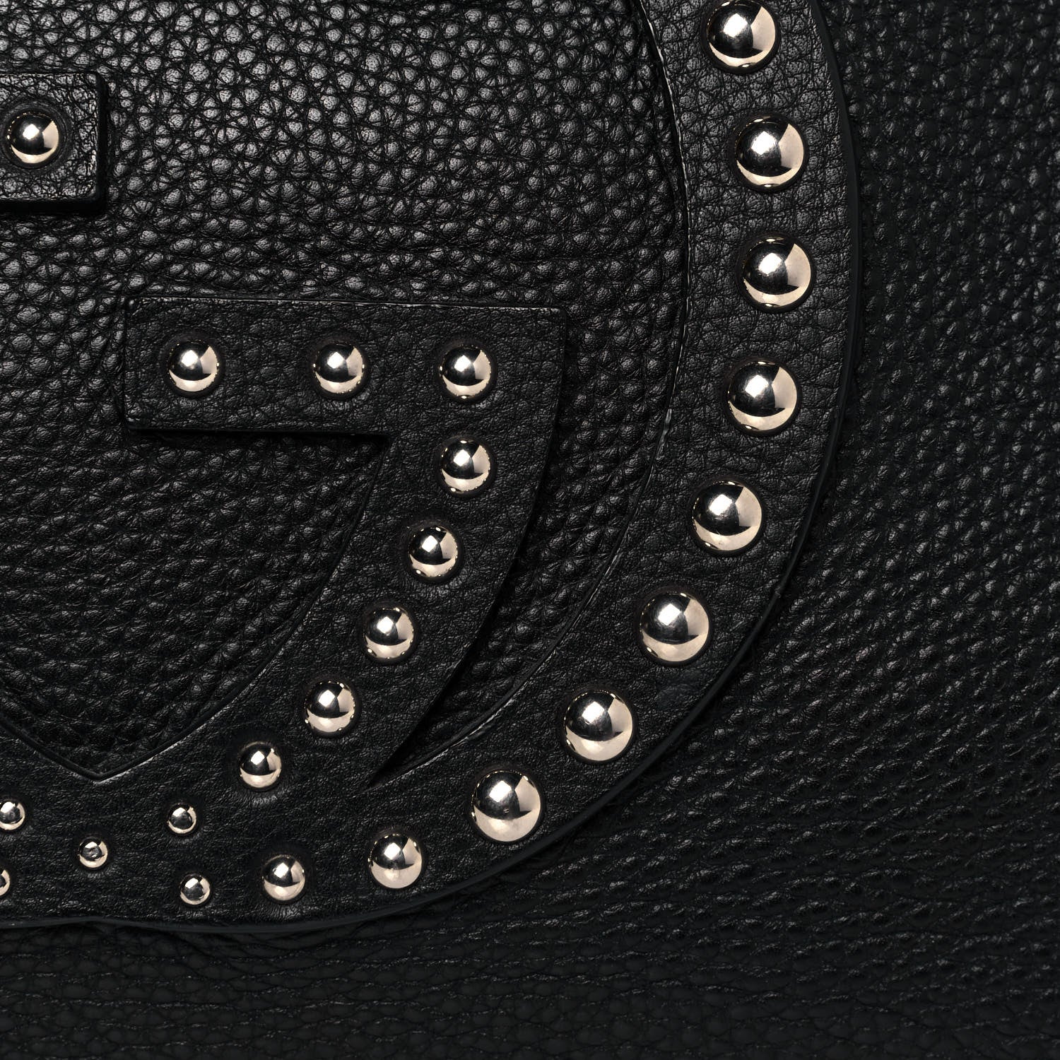 Gucci Pebbled Calfskin Studded Medium Soho Chain Shoulder Bag Black 7 of 11