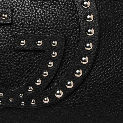 Gucci Pebbled Calfskin Studded Medium Soho Chain Shoulder Bag Black 7 of 11
