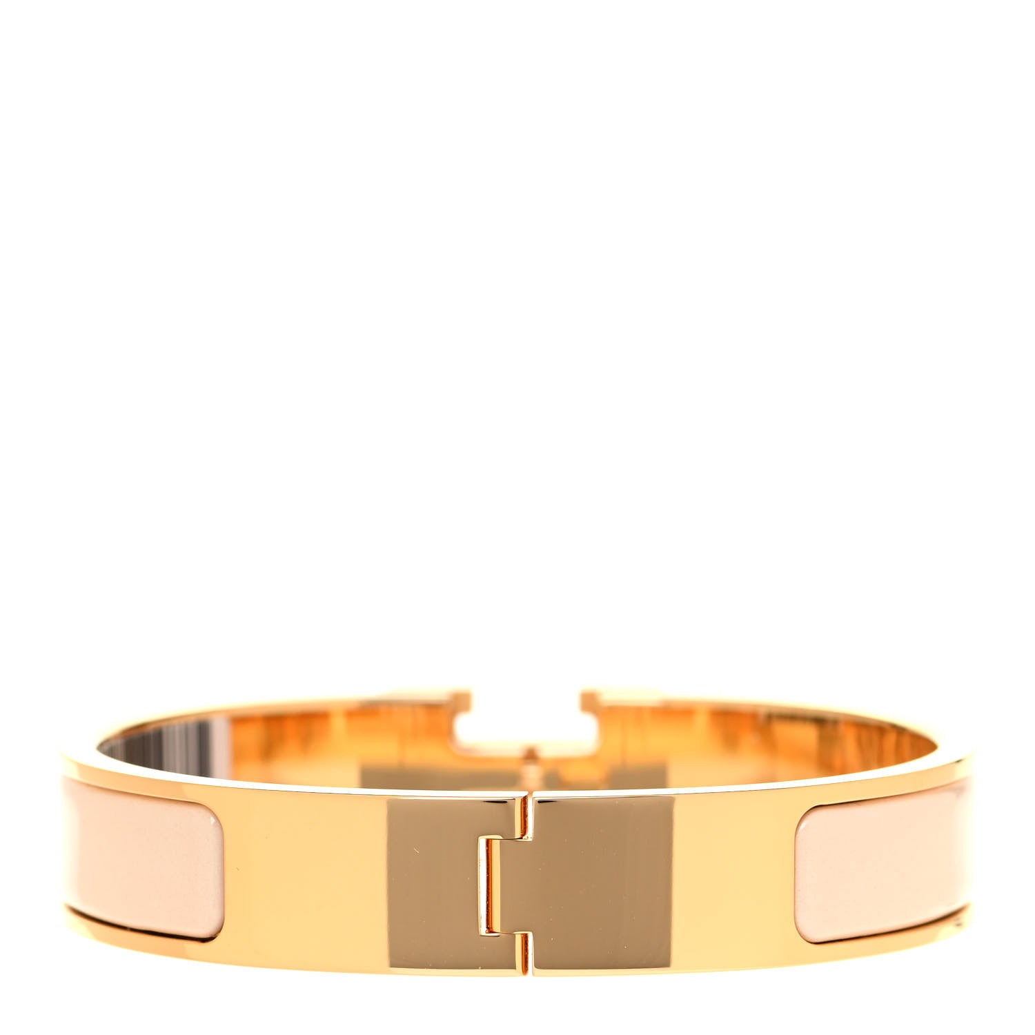 Hermes Enamel Narrow Clic Clac H Bracelet PM Beige Nacre 3 of 4