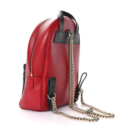 Gucci Pebbled Calfskin Bi-Color Soho Chain Backpack Red Navy 2 of 9