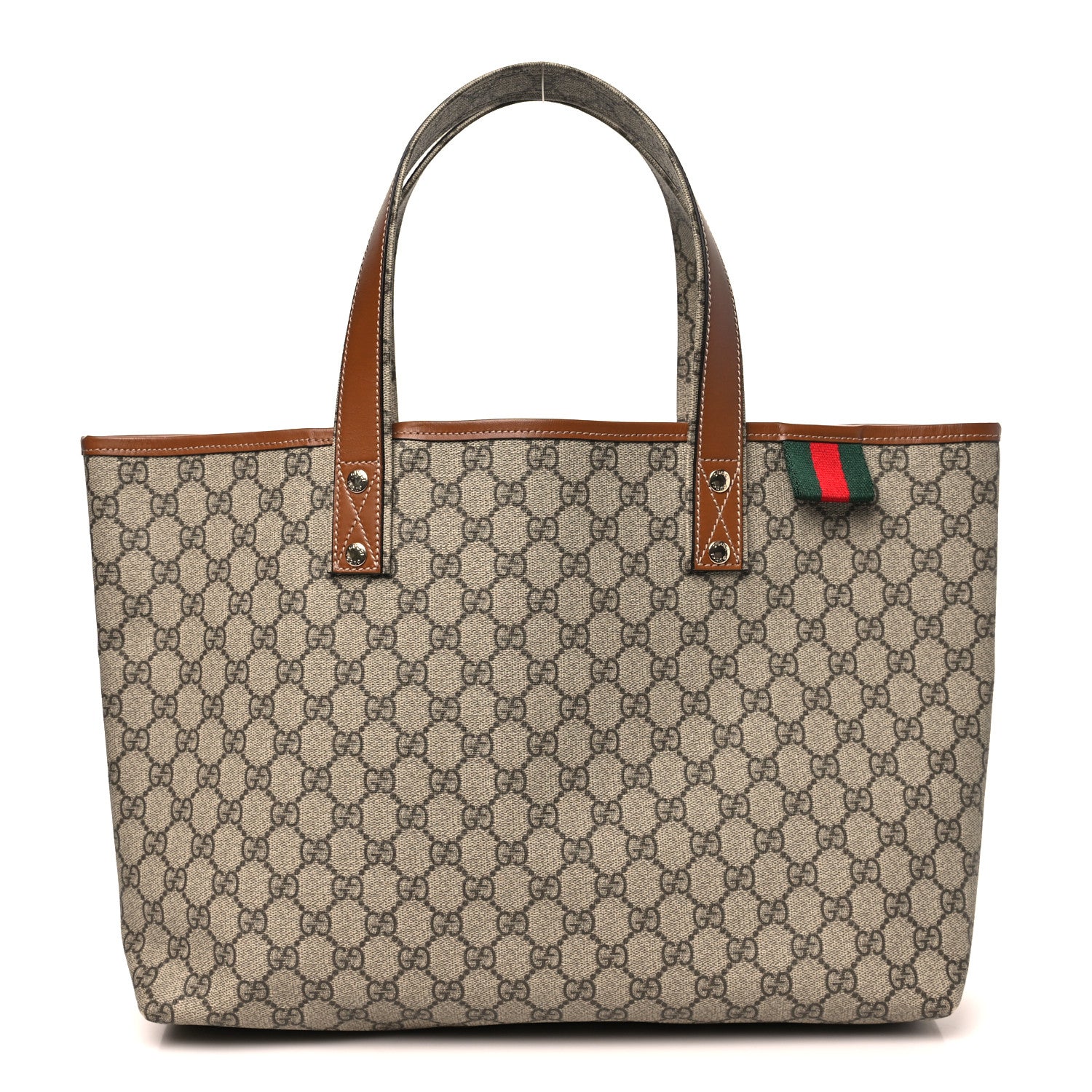 Gucci GG Plus Monogram Medium Signature Web Loop Tote Brown 1 of 10