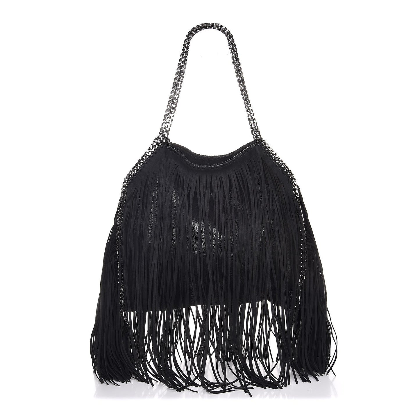 Eco Suede Fringe Falabella Tote Black