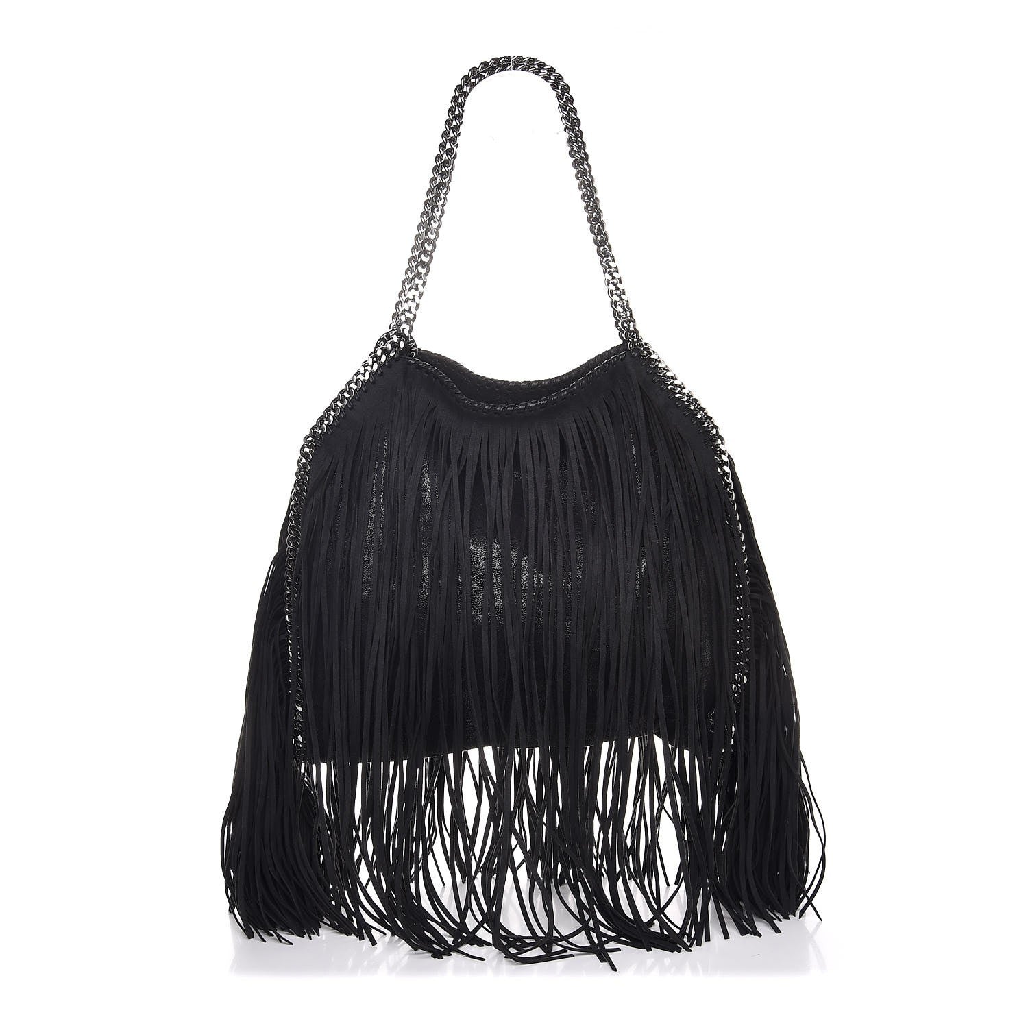 Stella McCartney Eco Suede Fringe Falabella Tote Black 1 of 8