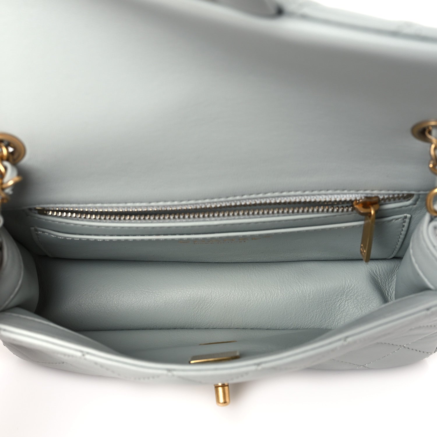 Chanel Lambskin Quilted Mini Rectangular Pearl Crush Flap Grey 5 of 9