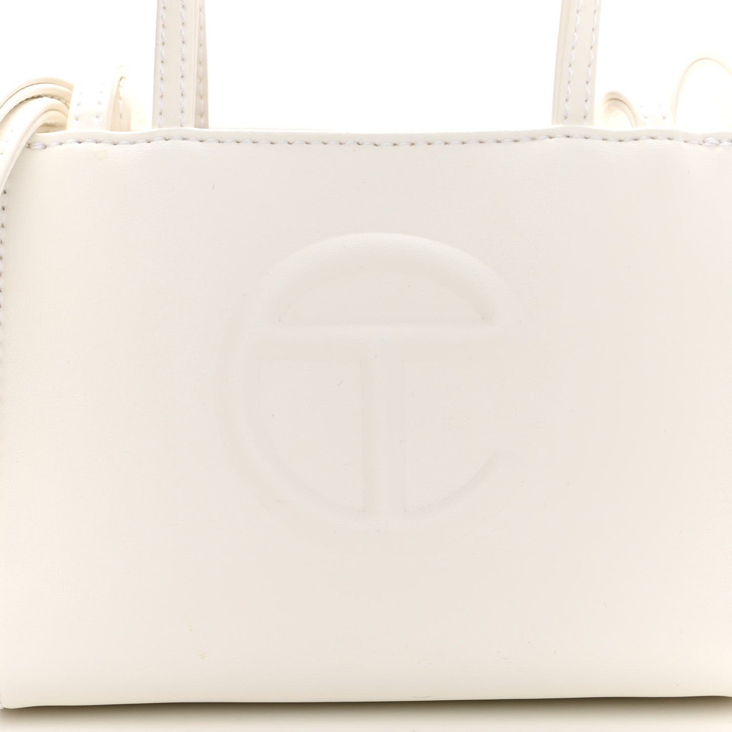 Vegan Leather Small Shopping Bag White