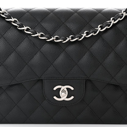Chanel Caviar Quilted Jumbo Double Flap Black 8 of 11