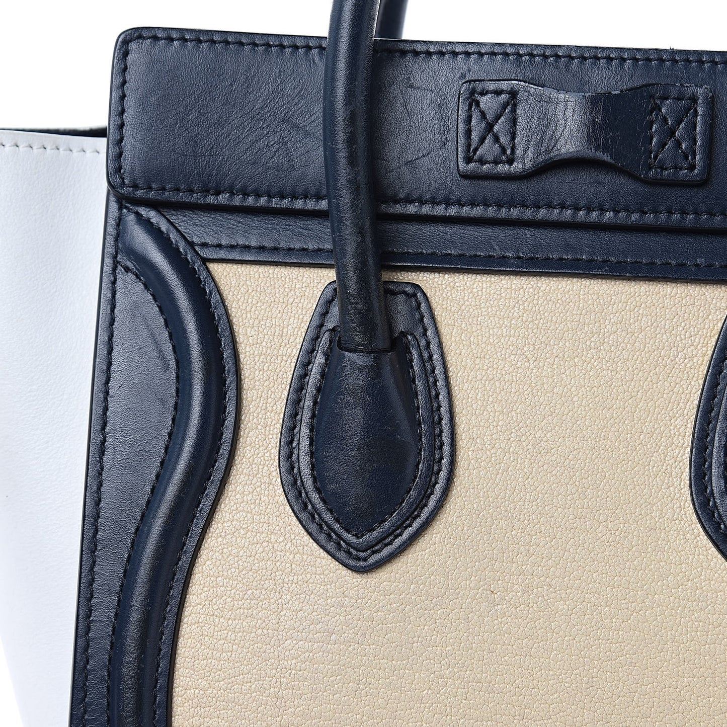 Drummed Calfskin Nano Tri-Color Luggage Firefly