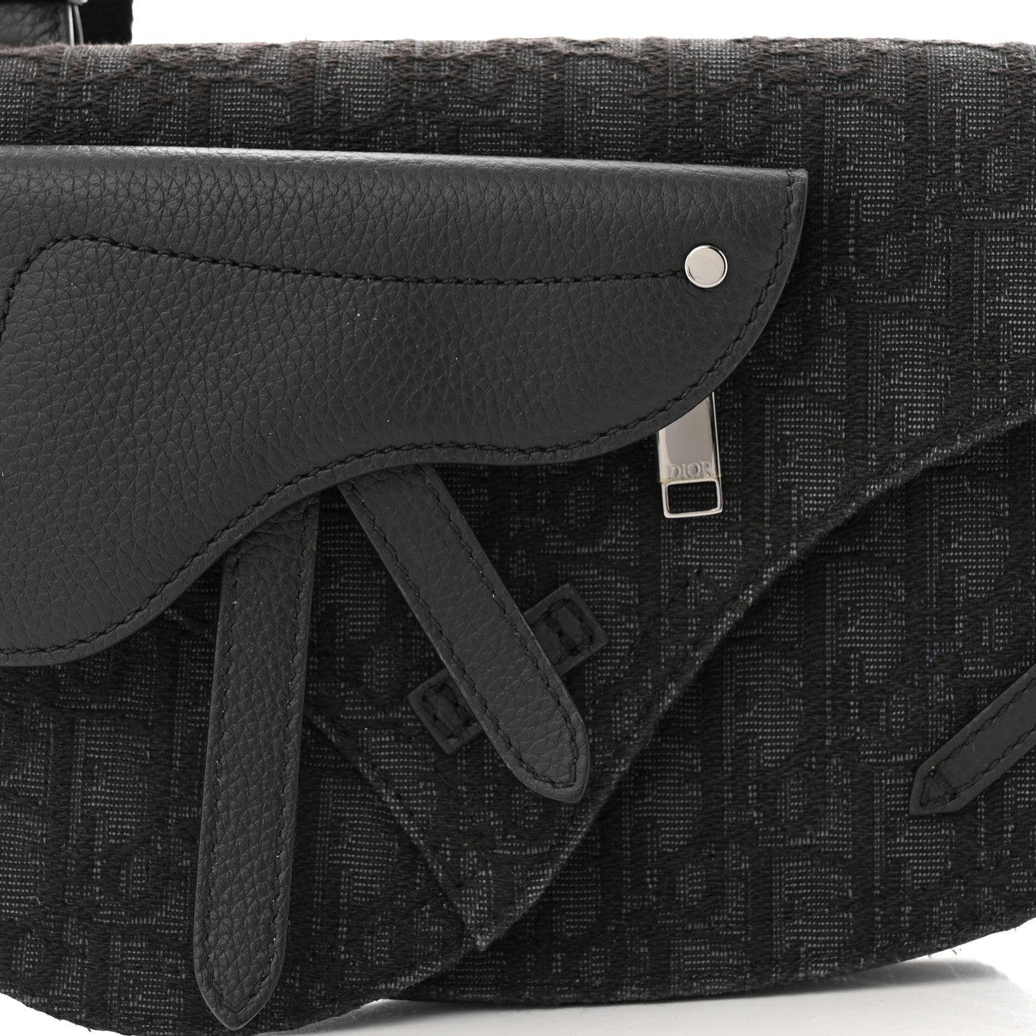 Christian Dior Oblique Saddle Messenger Pouch Black Blue 8 of 10