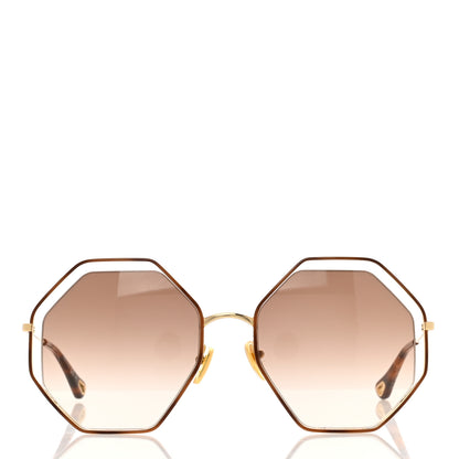 Chloe Poppy Octagonal Sunglasses CH0046S Havana Brown 2 of 7