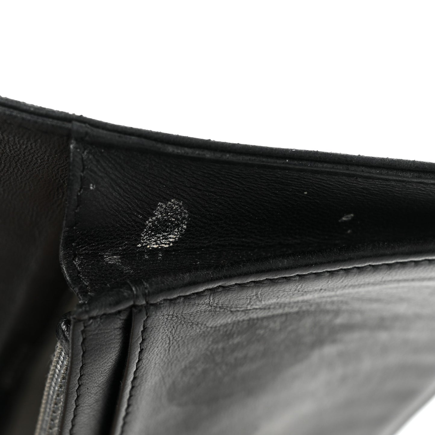 Lambskin Camellia Embossed Yen Wallet Black