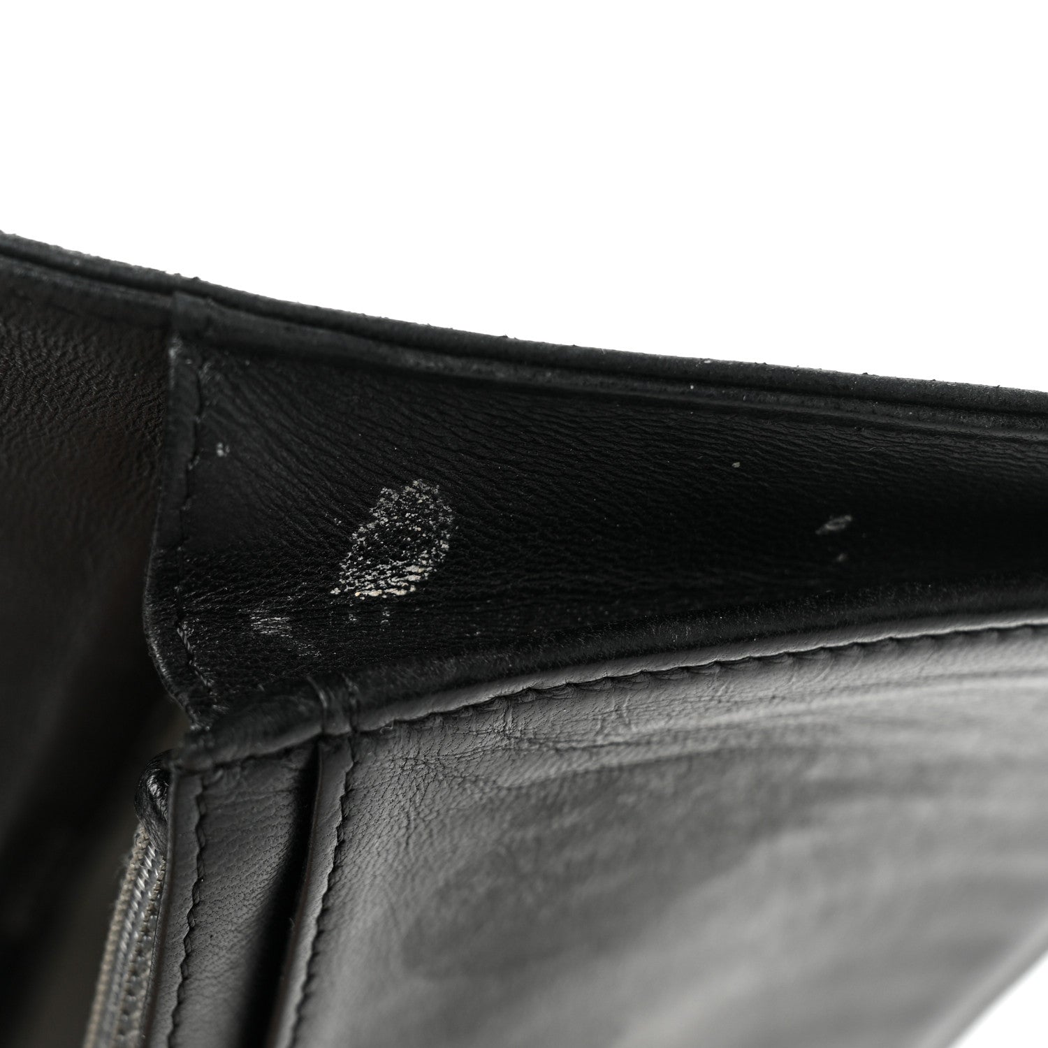 Chanel Lambskin Camellia Embossed Yen Wallet Black 9 of 9