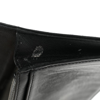 Chanel Lambskin Camellia Embossed Yen Wallet Black 9 of 9