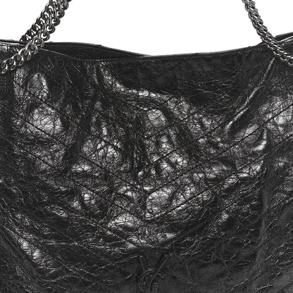Saint Laurent Crinkled Calfskin Matelasse Monogram Large Niki Shopper Tote Black 8 of 10