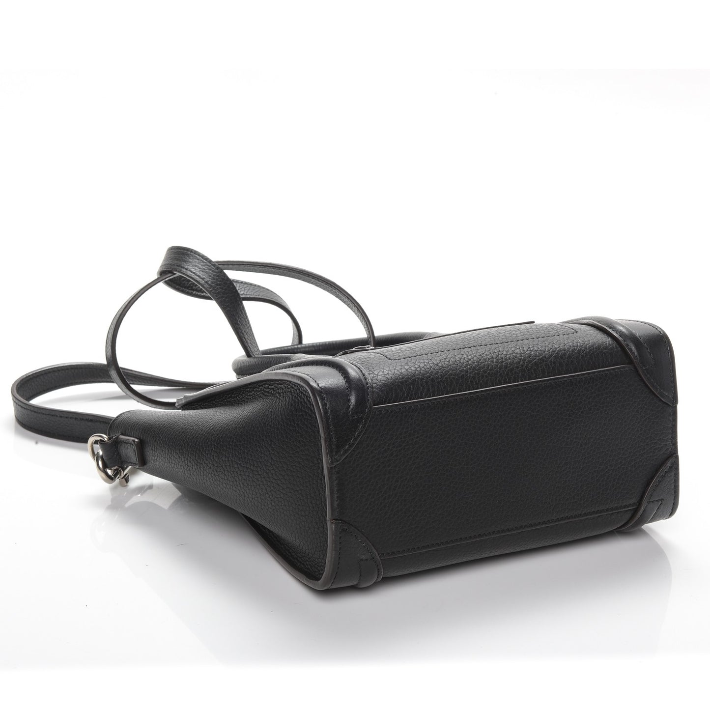 Drummed Calfskin Nano Luggage Black