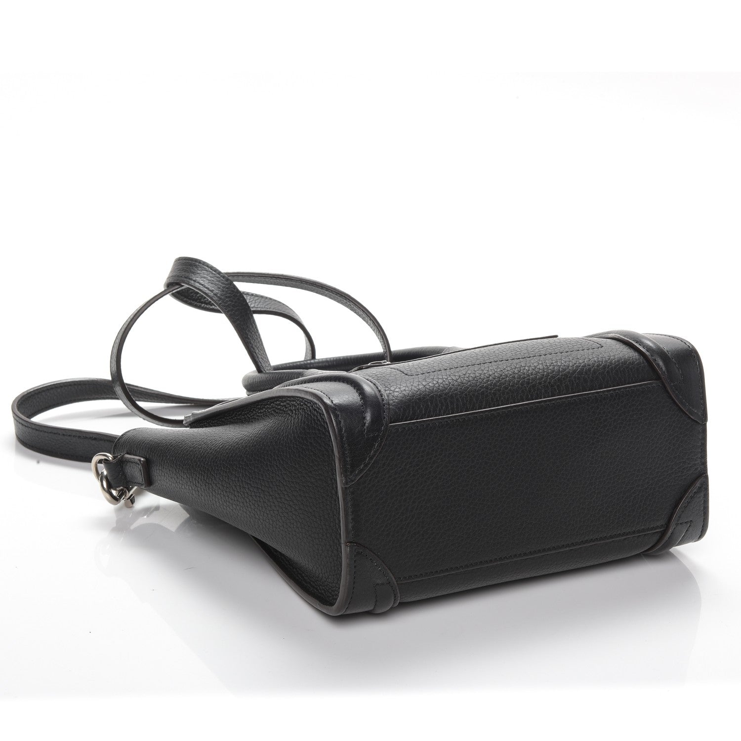 Celine Drummed Calfskin Nano Luggage Black 4 of 6