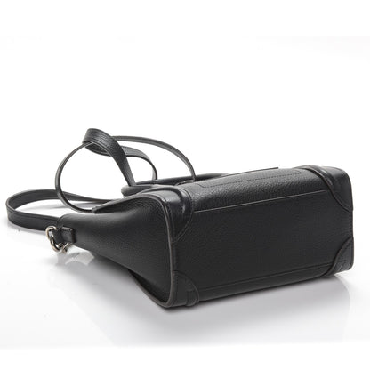 Celine Drummed Calfskin Nano Luggage Black 4 of 6