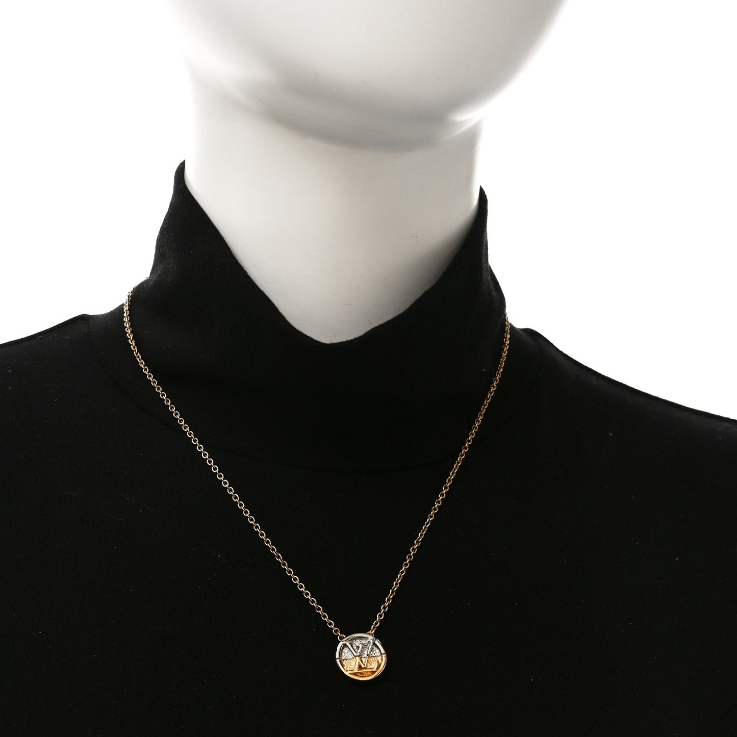 Metal L to V Necklace Gold Silver