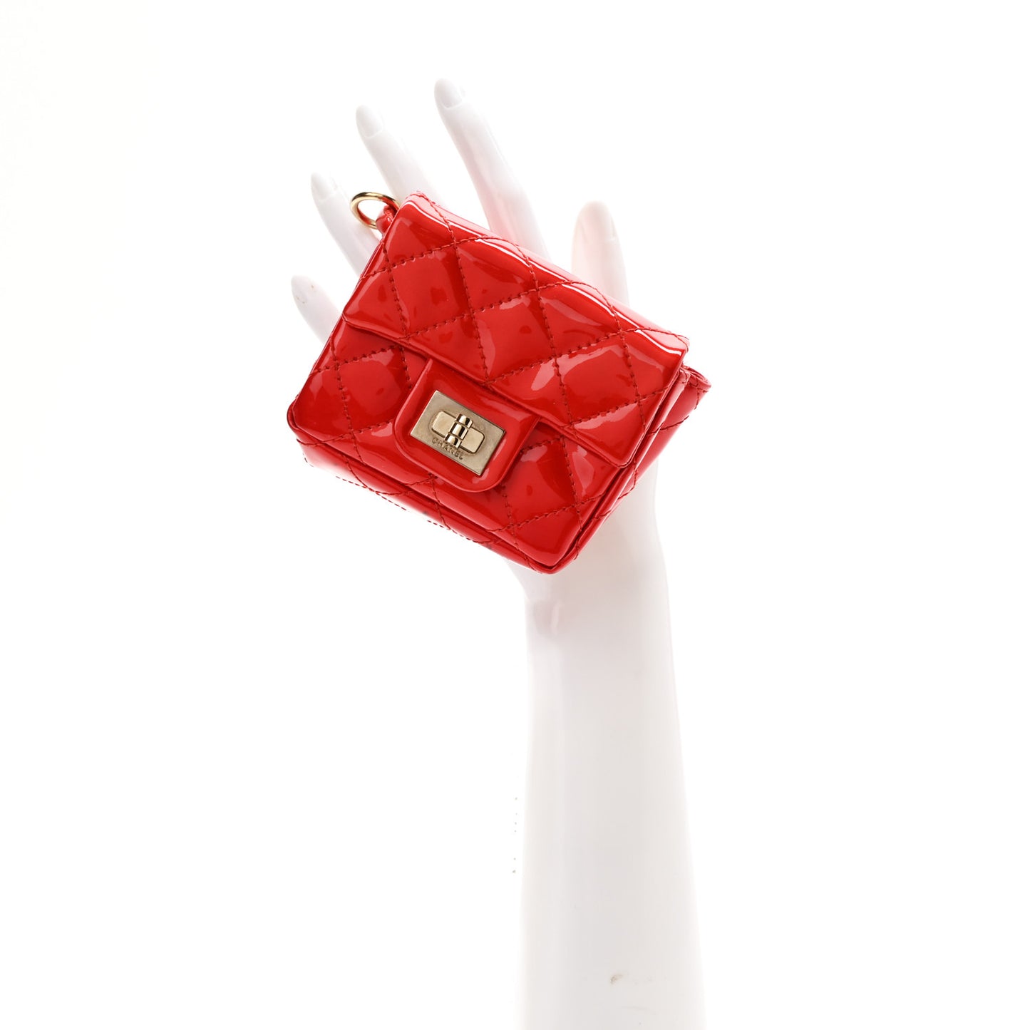 Patent Quilted 2.55 Ankle Wrist Bag Red