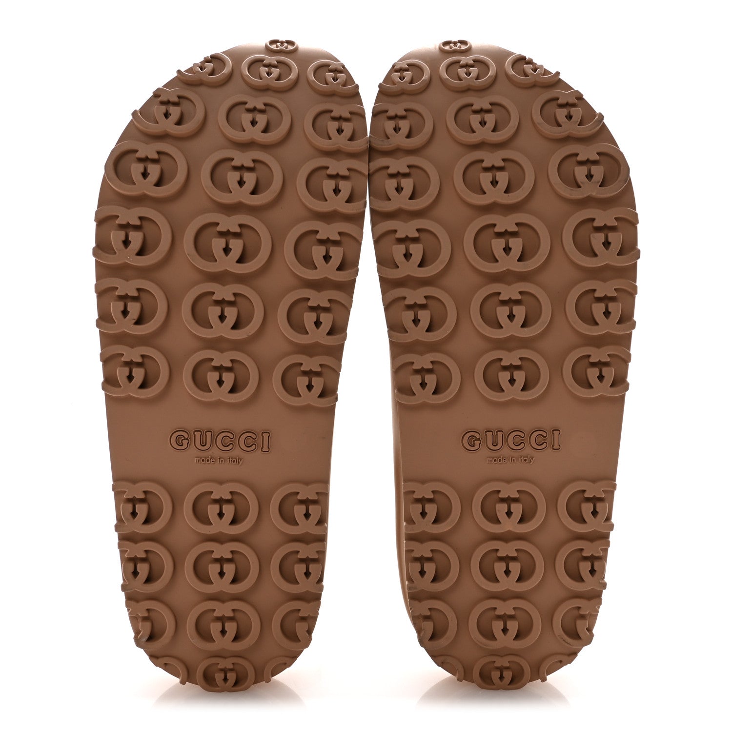 Gucci Soft Rubber Mens Interlocking G Platform 42mm Slide Sandals 9 Vintage Camel 6 of 8