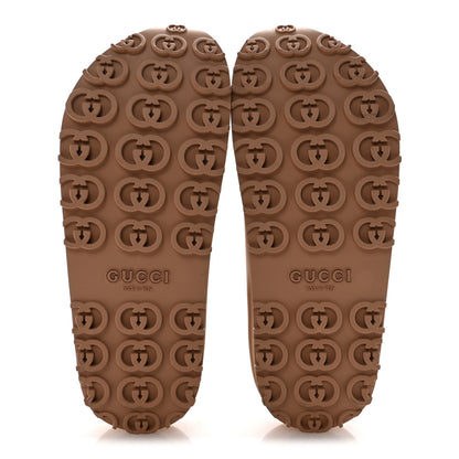 Gucci Soft Rubber Mens Interlocking G Platform 42mm Slide Sandals 9 Vintage Camel 6 of 8