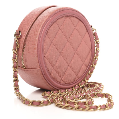 Chanel Caviar Quilted Round Filigree Crossbody Pink 3 of 11