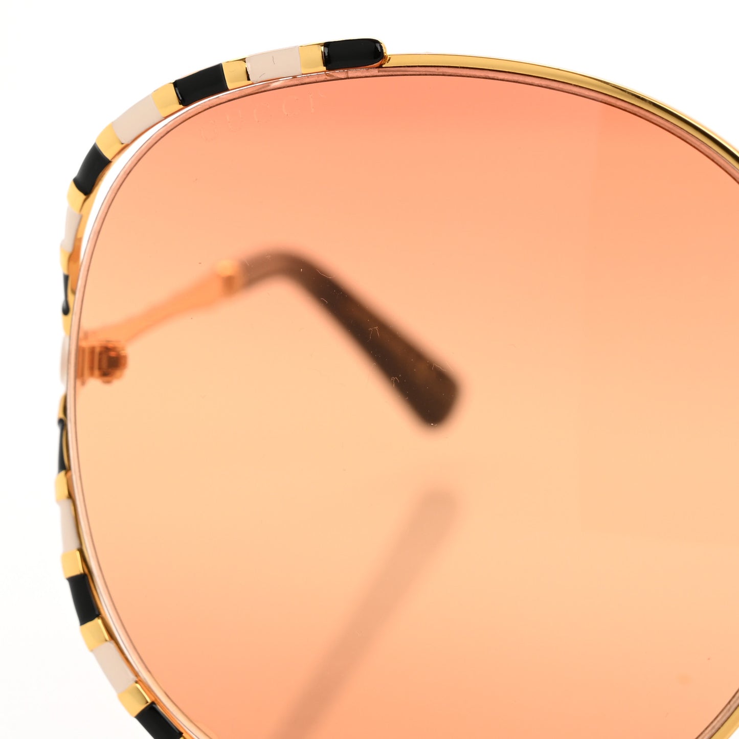 Metal Round Frame GG0595S Sunglasses Gold Black