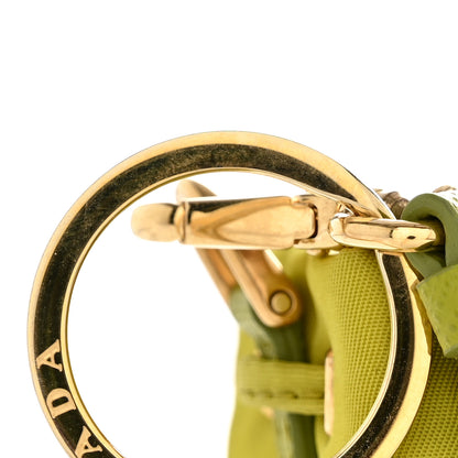 Prada Re-Nylon Saffiano Mini Icon Keychain Charm Edera 8 of 10
