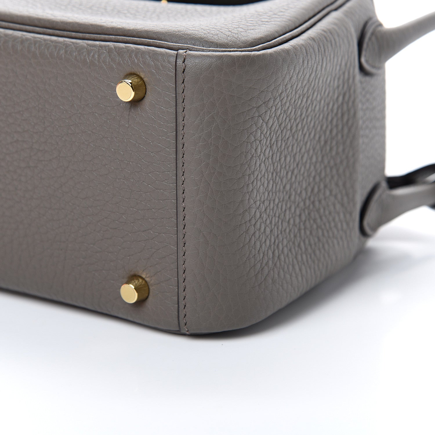 Hermes Taurillon Clemence Mini Lindy 20 Etain 9 of 10