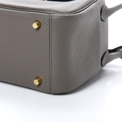 Hermes Taurillon Clemence Mini Lindy 20 Etain 9 of 10