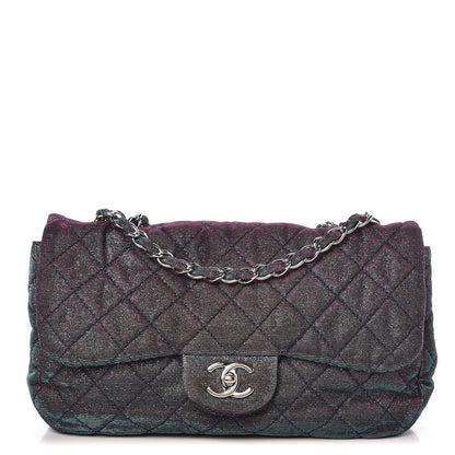 Chanel Iridescent Glitter Fabric Jumbo Single Flap Multicolor 1 of 11