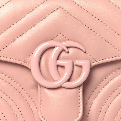 Gucci Calfskin Matelasse Monochrome GG Marmont Top Handle Shoulder Bag Perfect Pink 8 of 11
