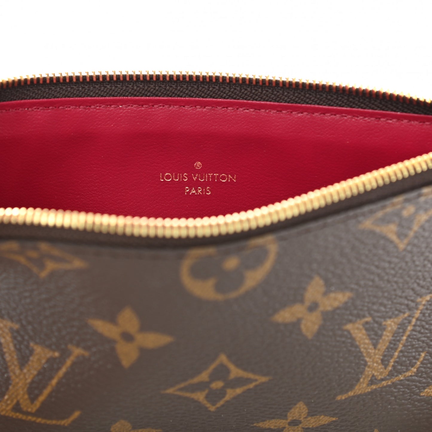 Monogram Felicie Chain Wallet Zippered Insert Fuchsia