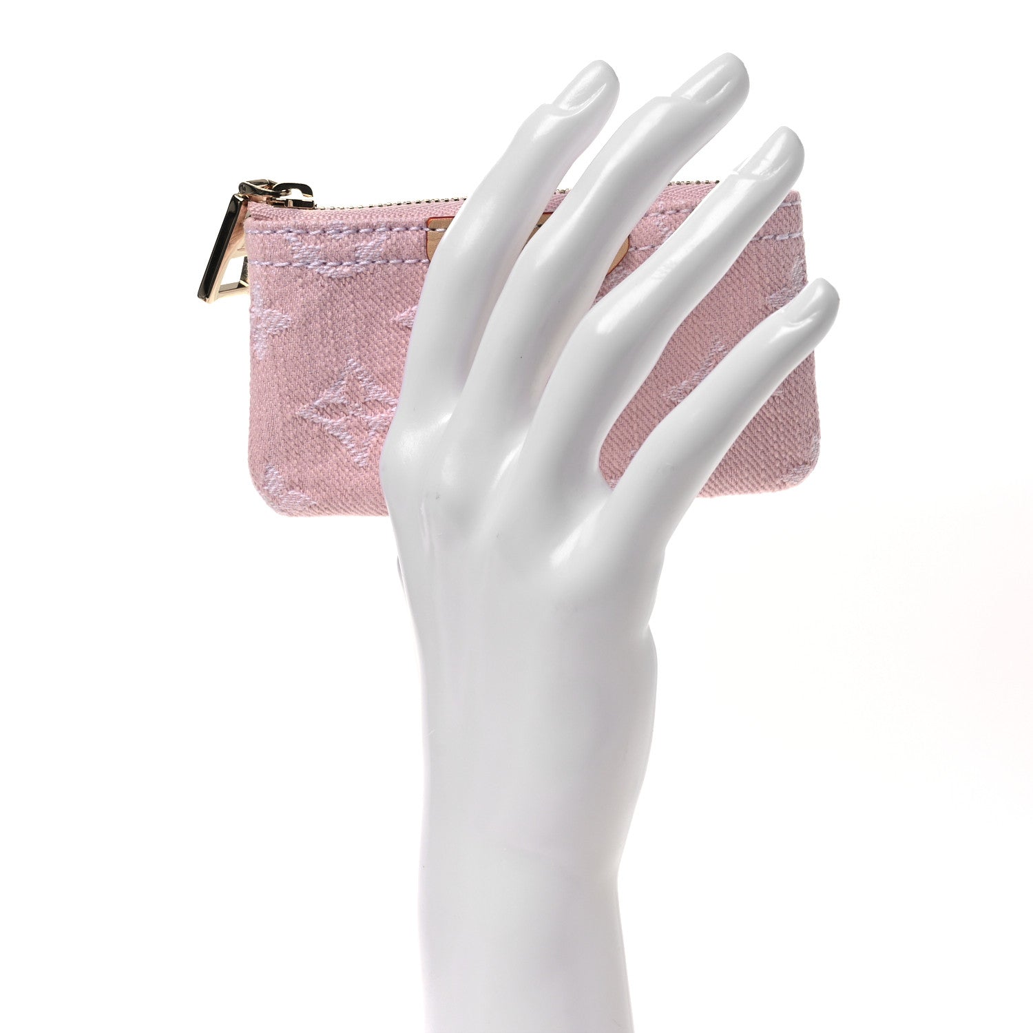 Louis Vuitton Monogram Denim Key Pouch Washed Pink 2 of 7