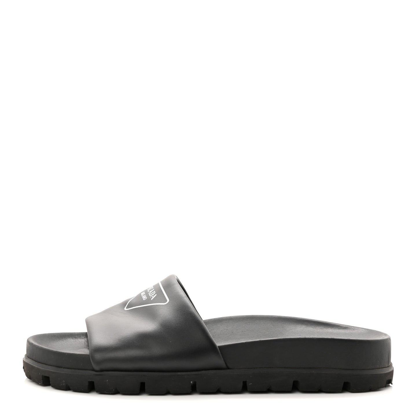 Nappa Womens Lug Sole 20mm Slide Sandals 39 Black