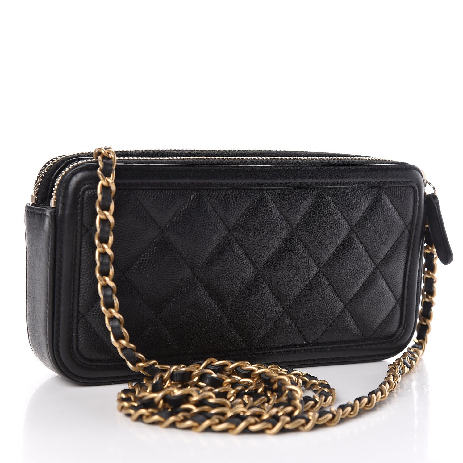 Chanel Caviar Quilted CC Filigree Clutch With Chain Black 3 of 13