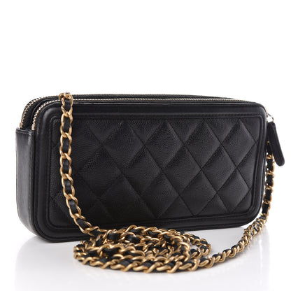 Chanel Caviar Quilted CC Filigree Clutch With Chain Black 3 of 13