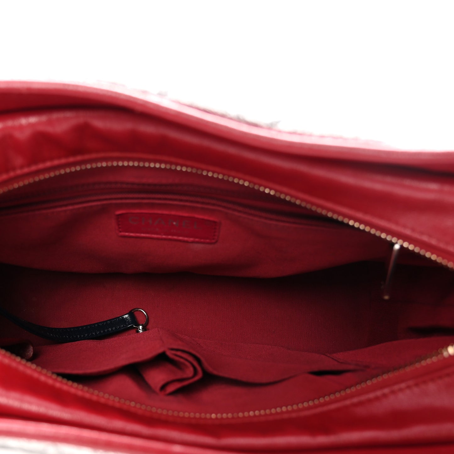 Metallic Aged Calfskin Quilted Medium Gabrielle Hobo Silver Navy Red