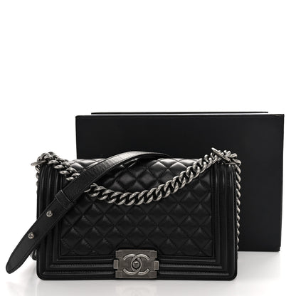 Chanel Caviar Quilted Medium Boy Flap Black 11 of 11