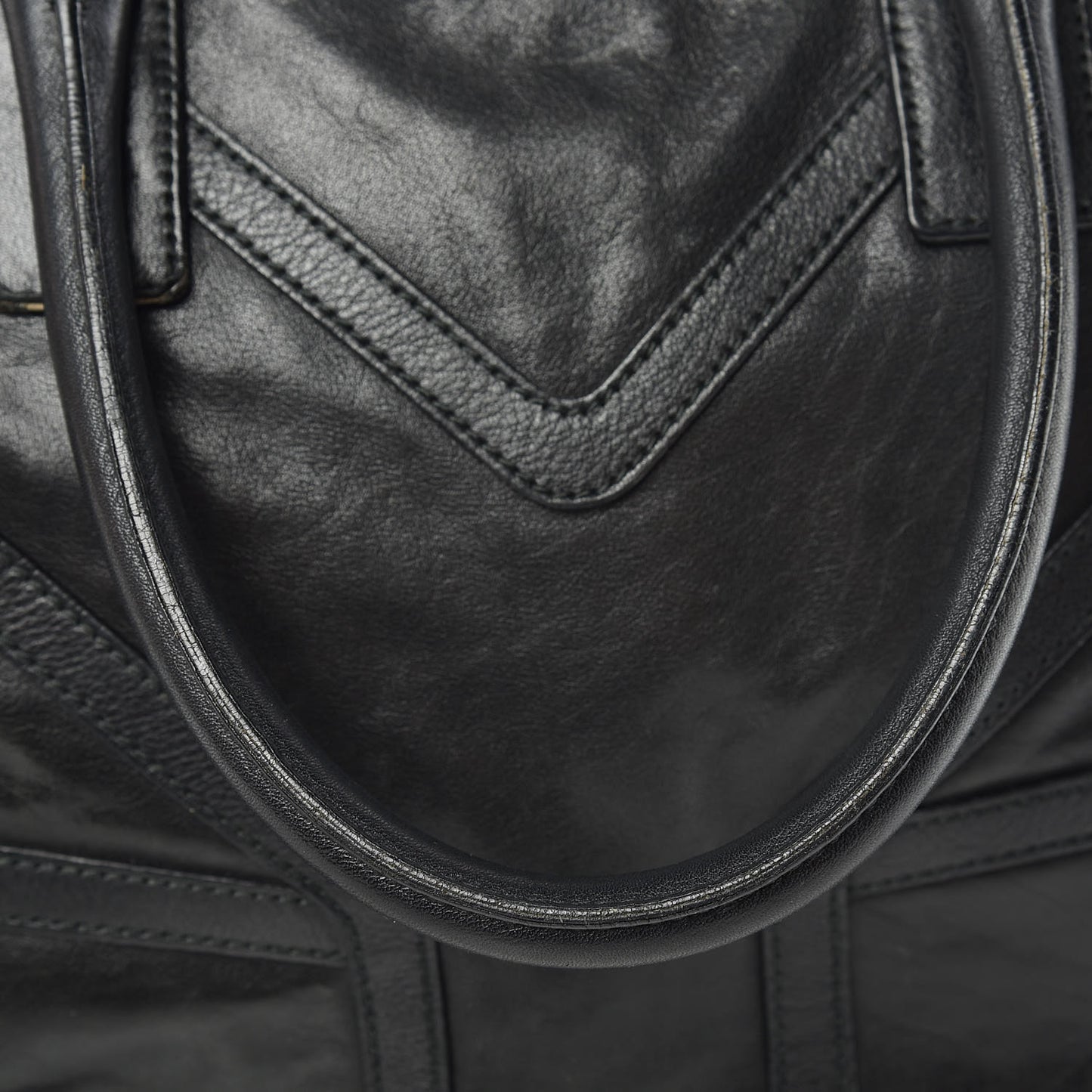 Calfskin Sac Hamptons Weekender Bag Black