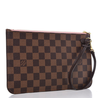 Louis Vuitton Damier Ebene Neverfull MM GM Pochette Rose Ballerine 3 of 9
