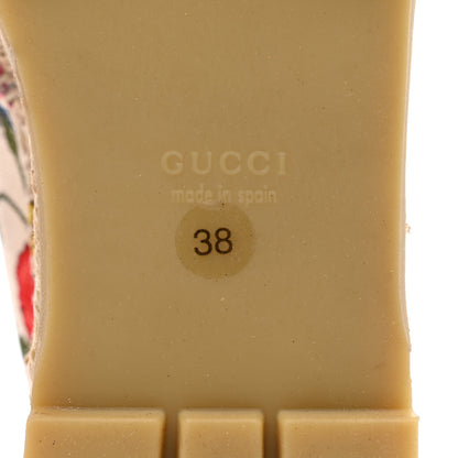 Gucci Canvas Flora Print Platform Espadrilles 38 White Multicolor Fuxia 9 of 10