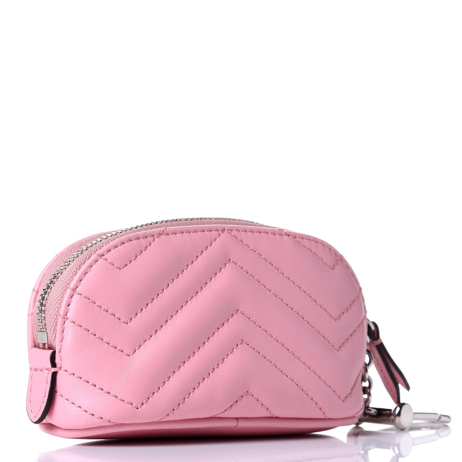 Gucci Calfskin Matelasse GG Marmont Key Pouch Wild Rose 3 of 7
