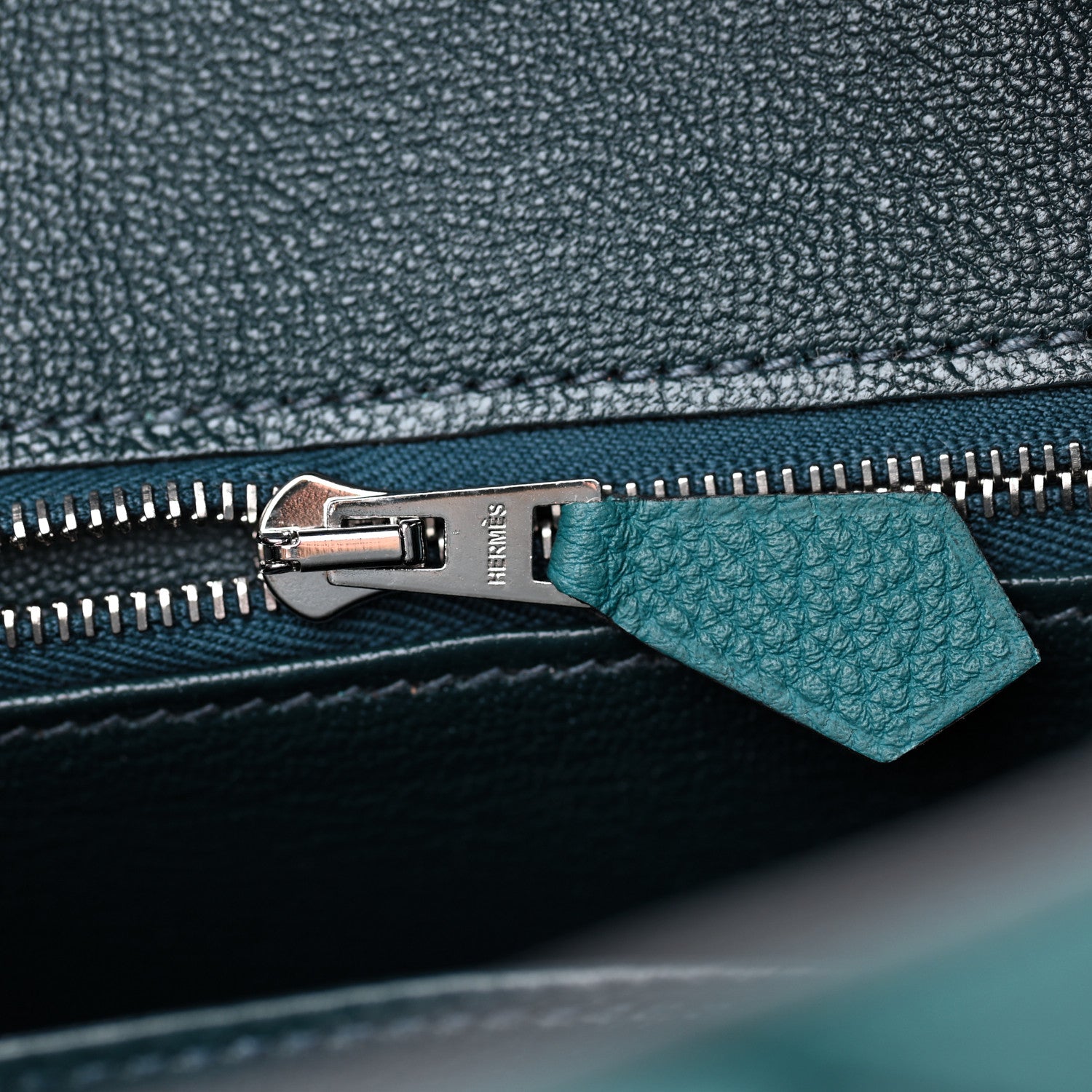 Hermes Togo Verso Birkin 25 Vert Bosphore Bleu Ocean 16 of 32