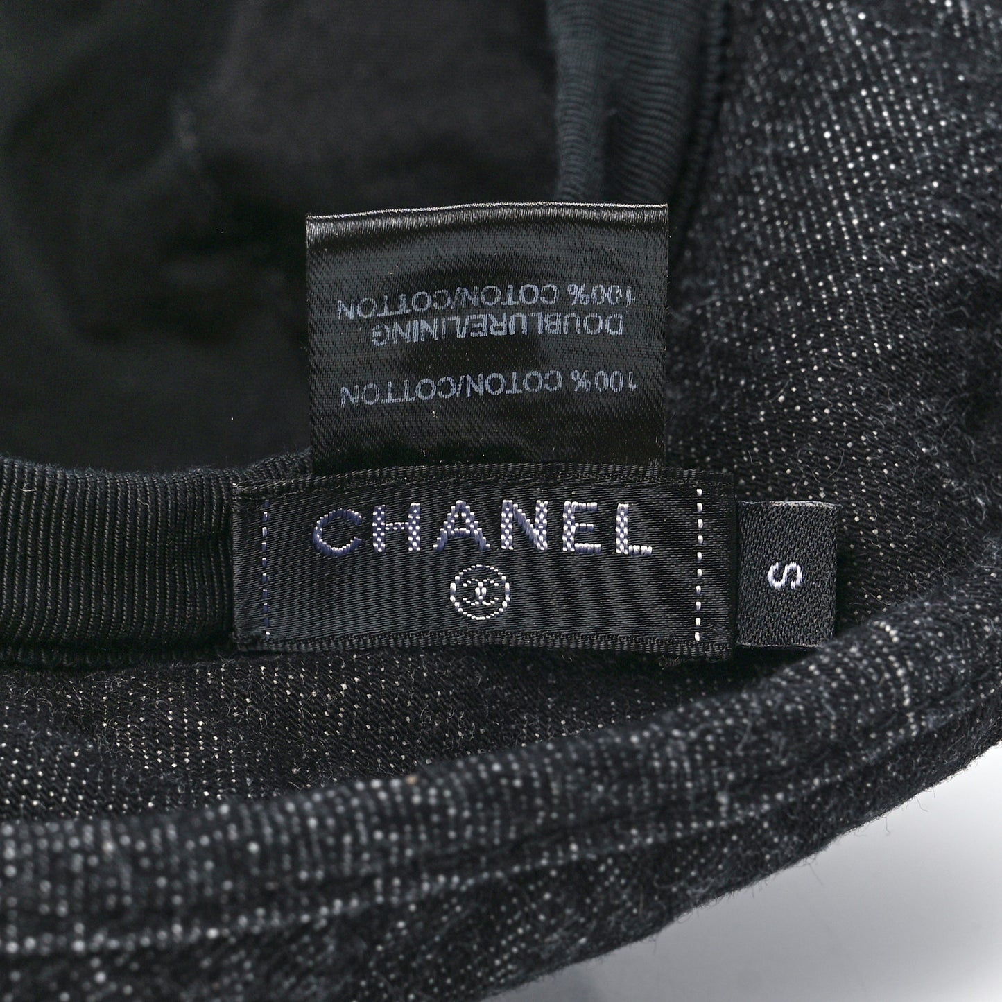 Denim Logo Bucket Hat S Black