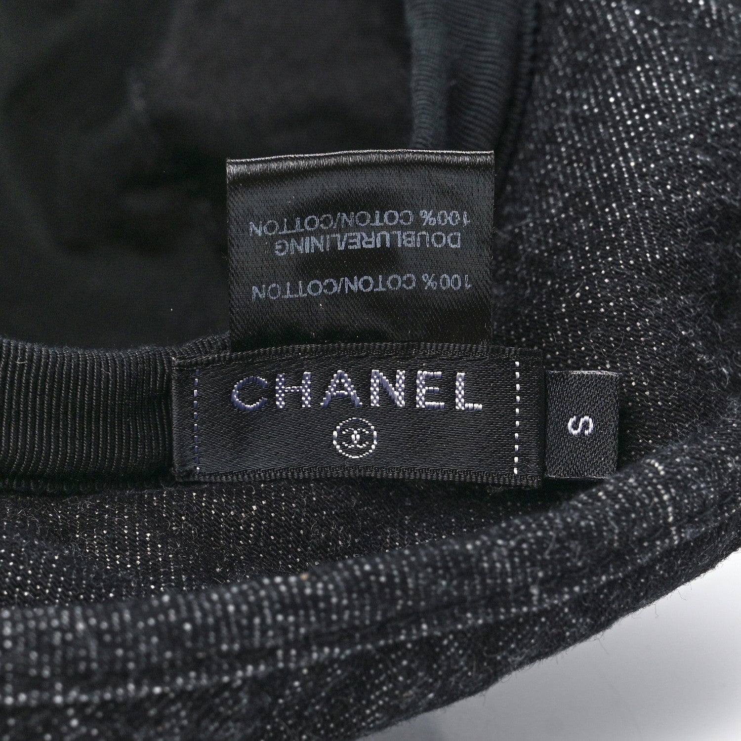 Chanel Denim Logo Bucket Hat S Black 7 of 7