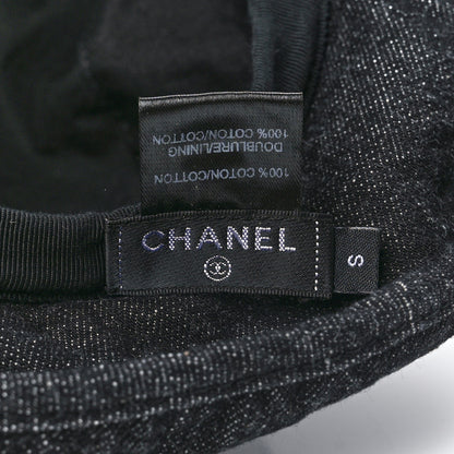 Chanel Denim Logo Bucket Hat S Black 7 of 7