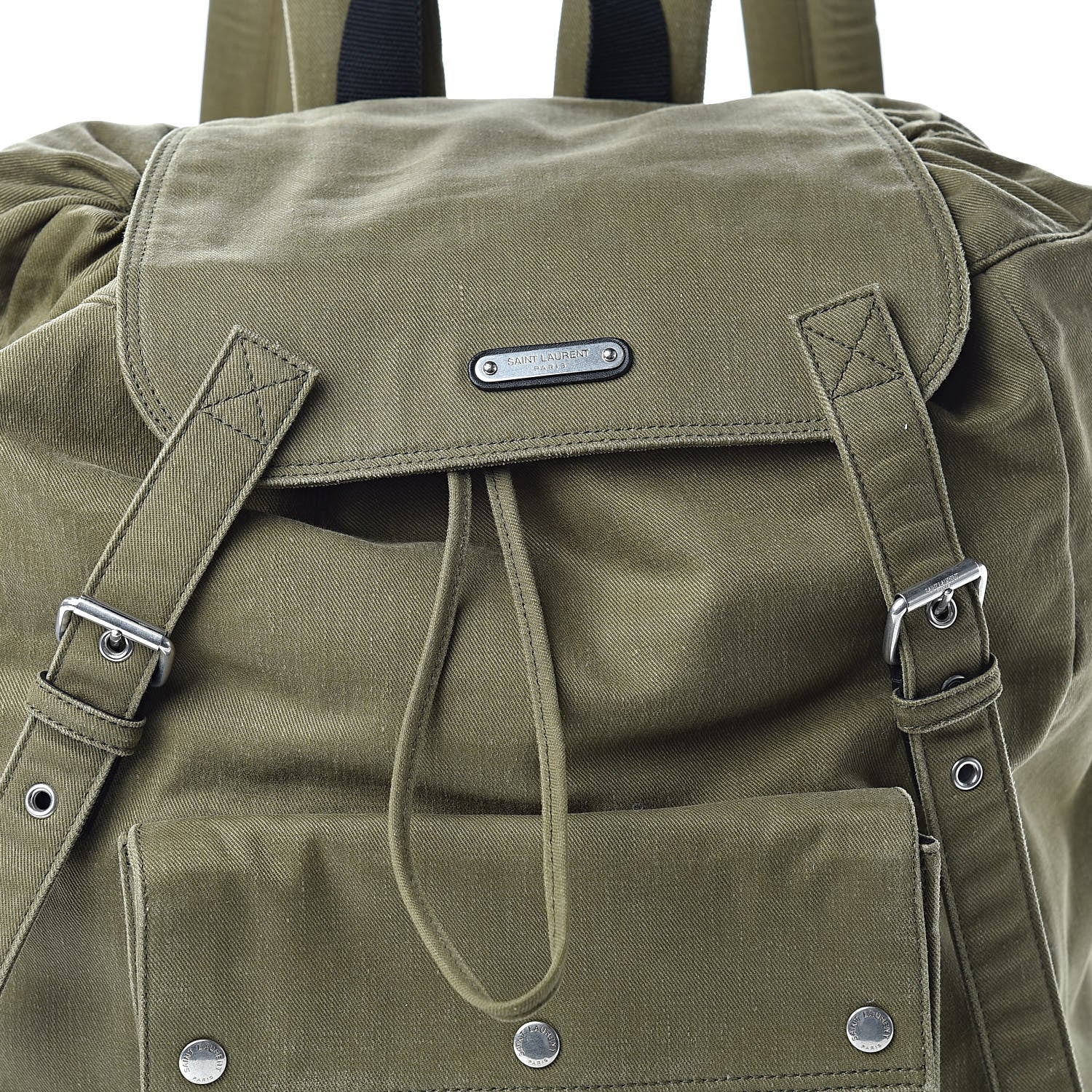 Saint Laurent Gabardine Noe Backpack Khaki 8 of 10