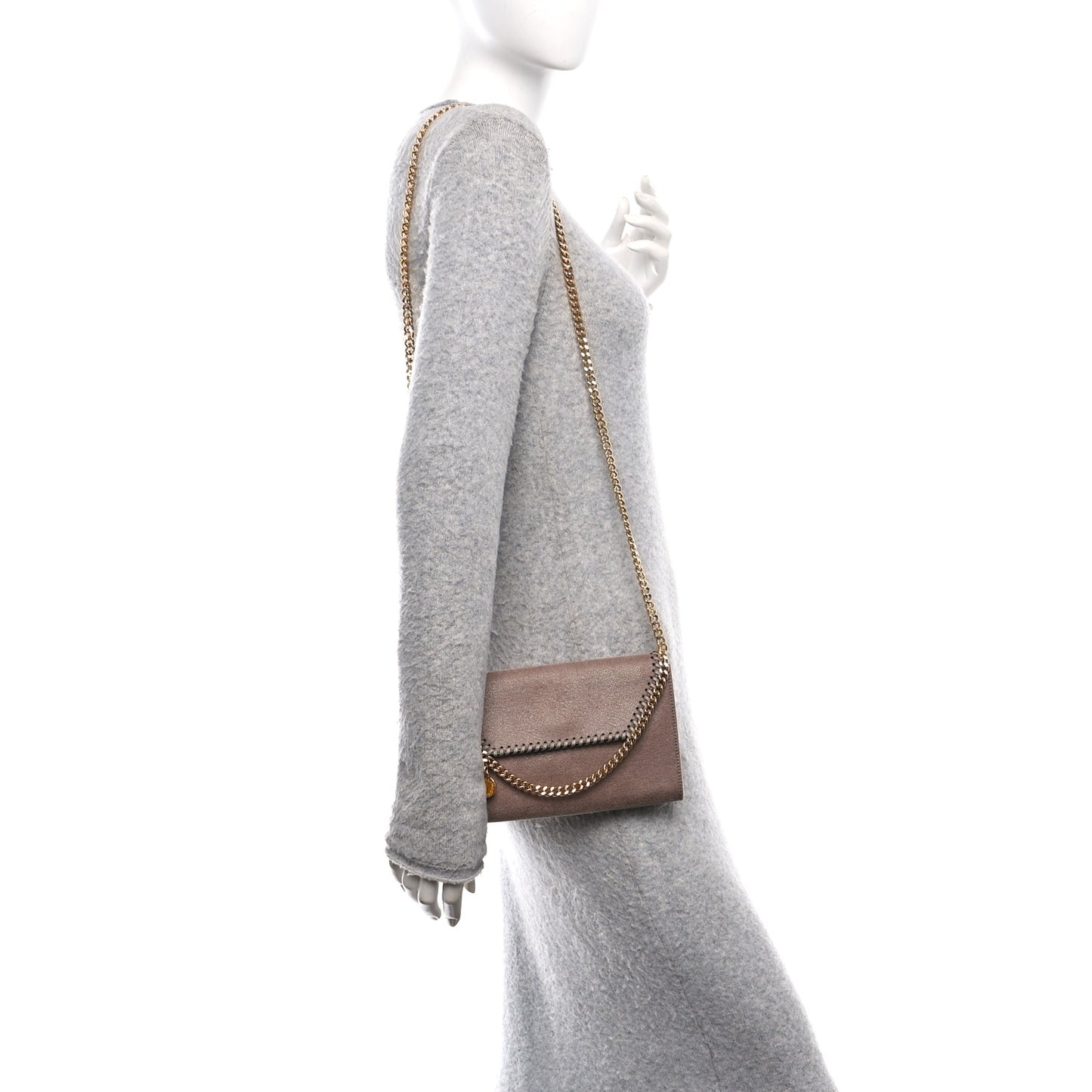 Shaggy Deer Mini Falabella Crossbody Bag Beige